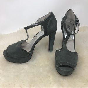 Michael Kors suede and patent leather heels